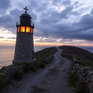 Ruta ao Faro de Fisterra: Camino de Santiago, puesta de sol, cabo mítico