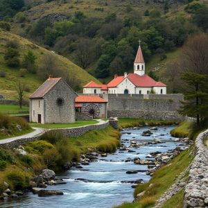 Ruta da Pedra e da Auga: molinos, río Armenteira, monasterio, Meis