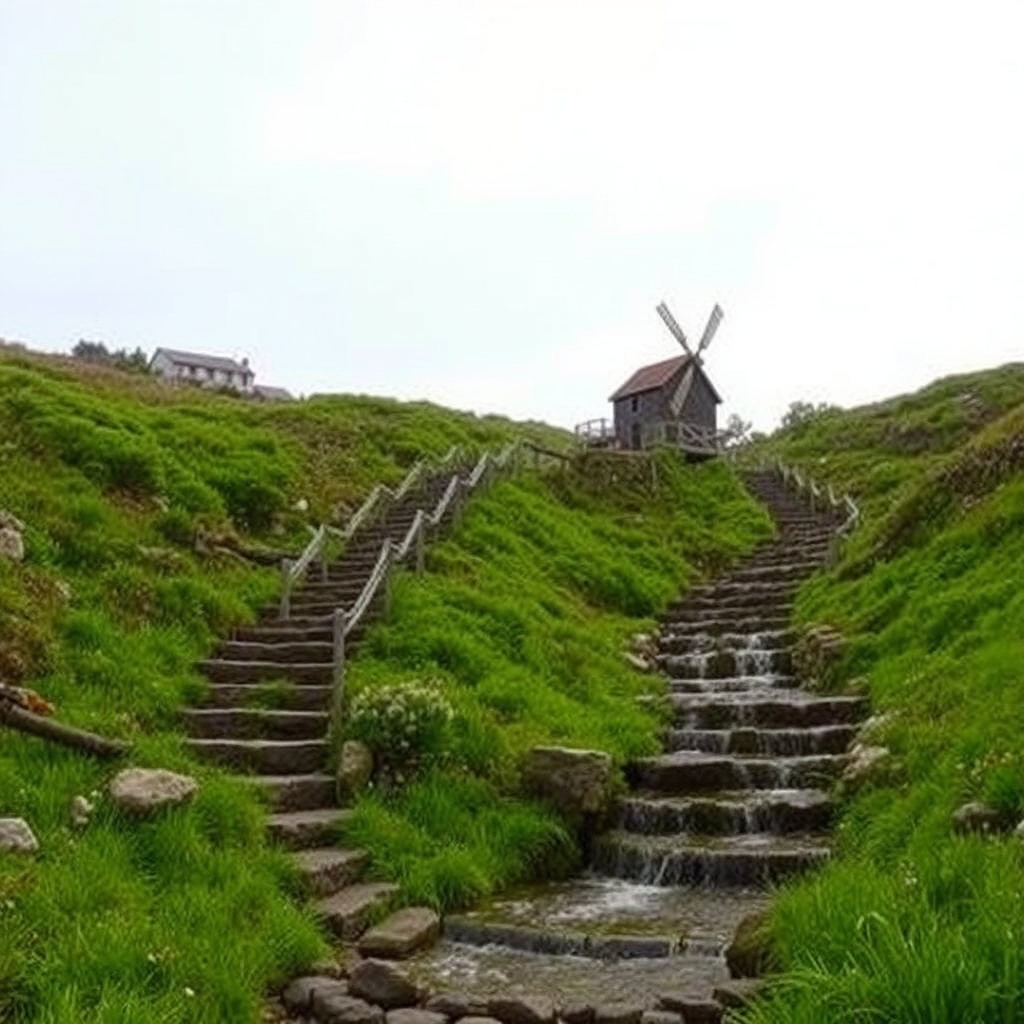 Ruta de los Molinos del Folón y Picón: escaleras de agua en O Rosal