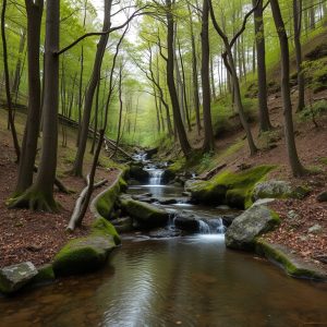 Sendero da Ribeira do Xabriño: bosque autóctono, pequeñas cascadas, Pazos de Borbén