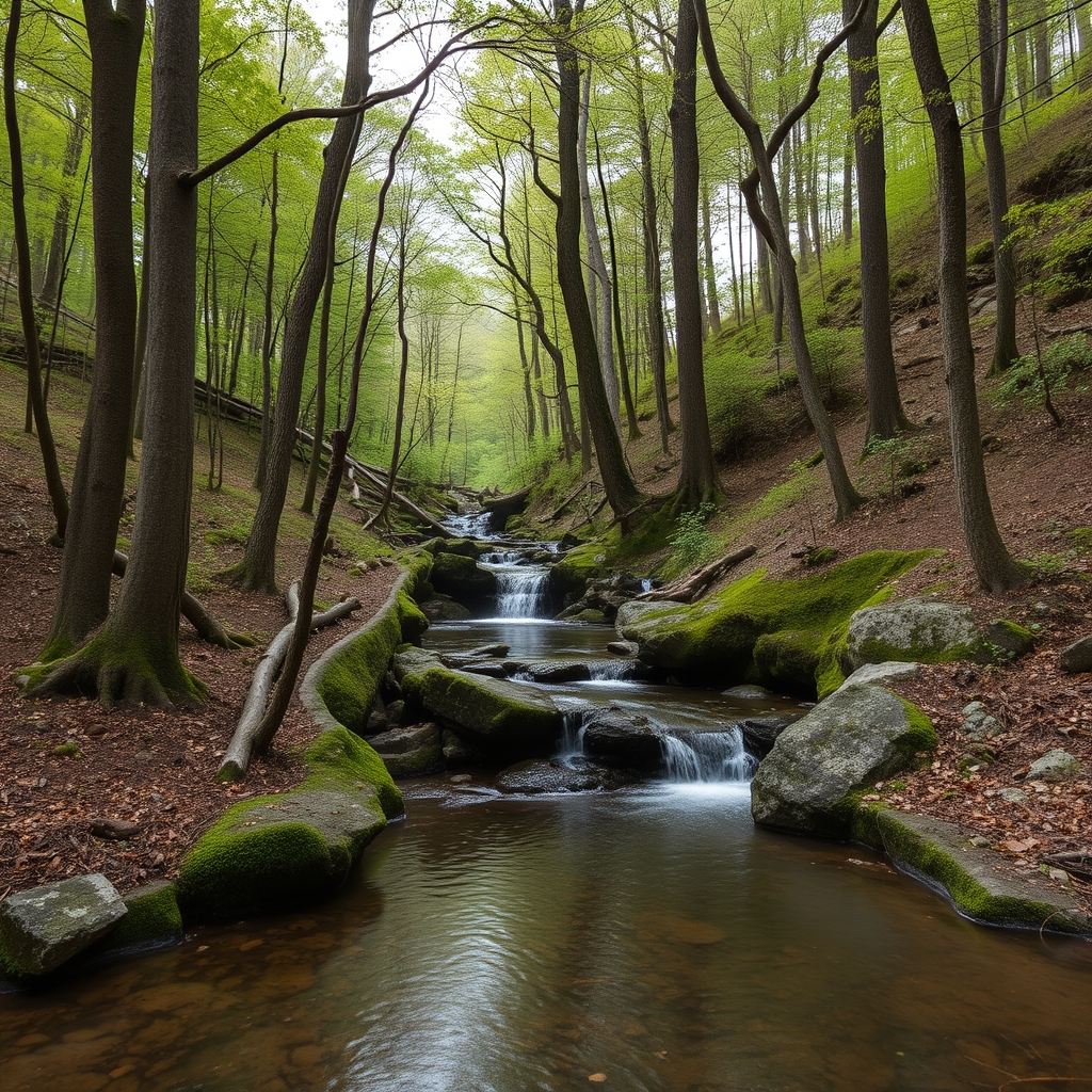 Sendero da Ribeira do Xabriño: bosque autóctono, pequeñas cascadas, Pazos de Borbén