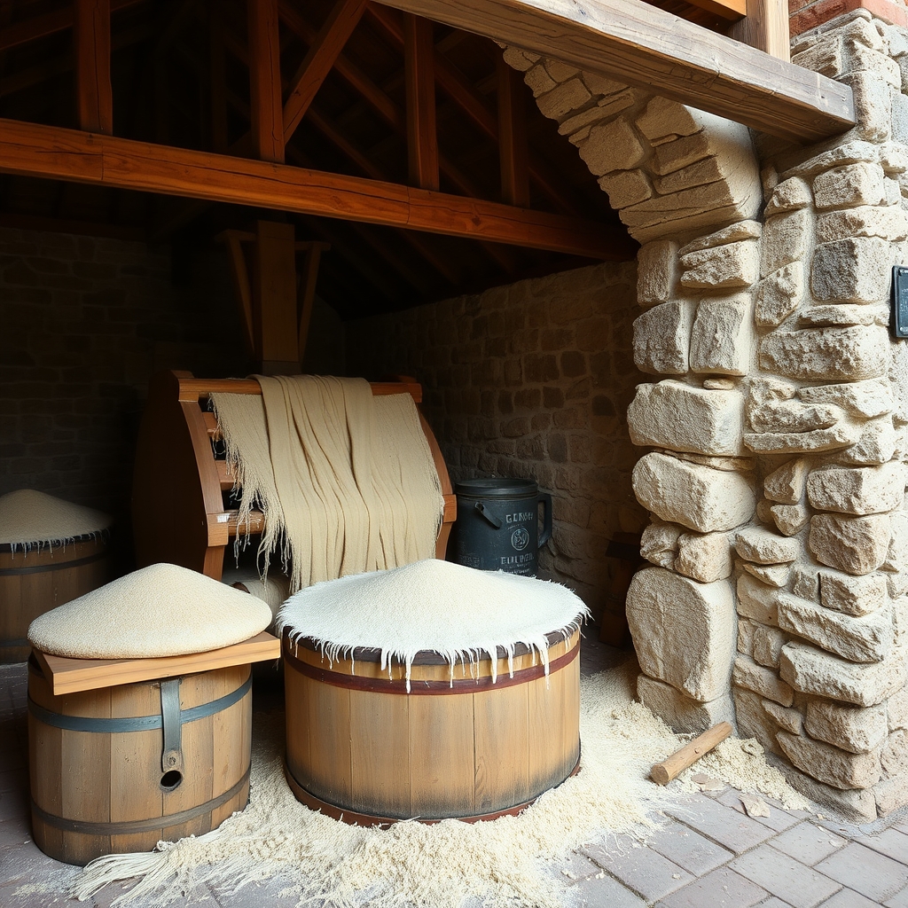 Taller de pan de millo en un molino tradicional de Outes
