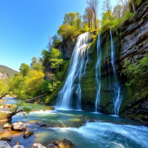 Ruta de las cascadas del río Verdugo en primavera: agua y bosque