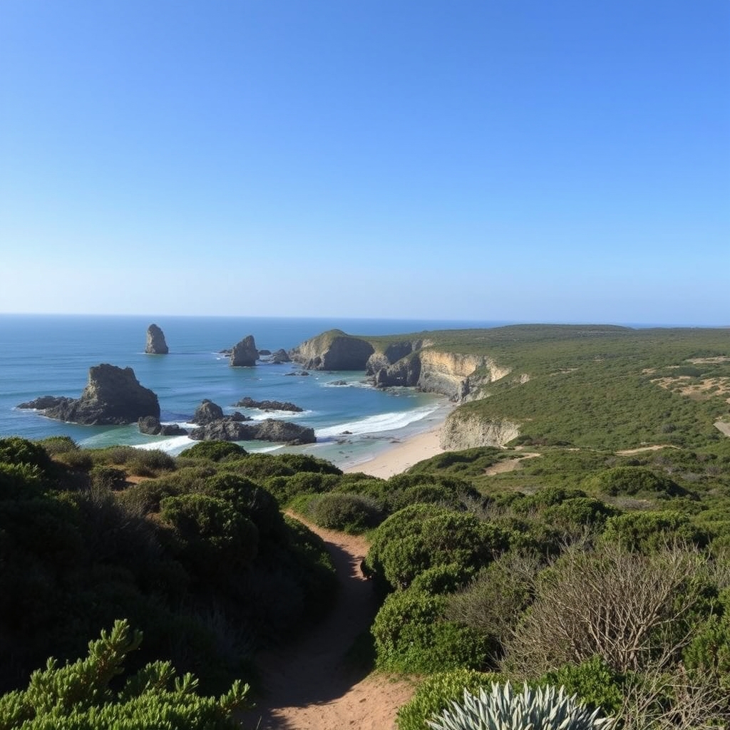 Ruta das praias de Barizo: area e rocas en Malpica
