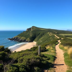 Ruta das praias de Carnota: area fina e o monte Pindo