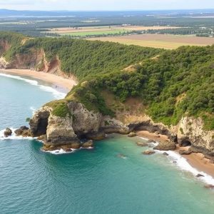 Ruta das praias de Merza: area e augas tranquilas