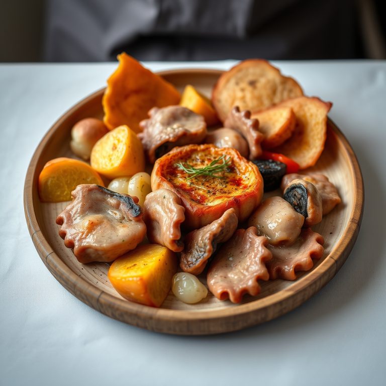 Receta de sartén de setas con huevos rotos de corral
