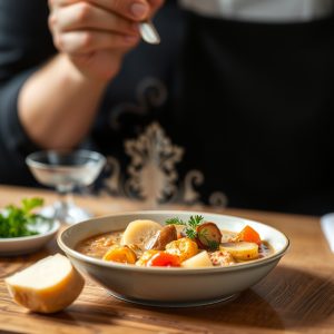 Receta de caldo gallego con berza y costilla de cerdo