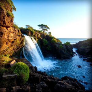 Ruta da Fervenza de Algarve: cascada e piscinas en Porto do Son