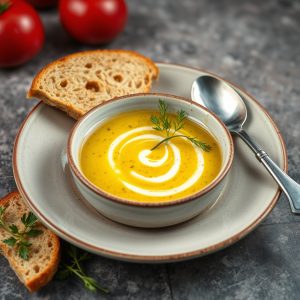 Receta de sopa de ajo gallega con huevo y pan de maíz