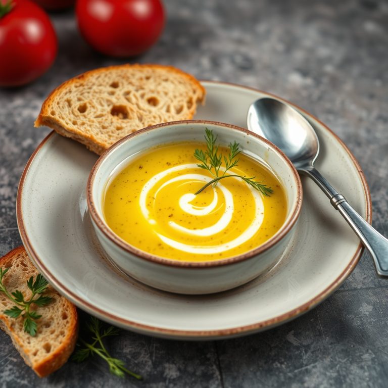 Receta de sopa de ajo gallega con huevo y pan de maíz