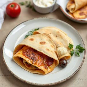 Receita de filloas recheas de marisco con bechamel