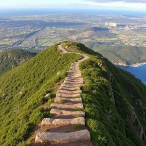 Ascensión ao Monte Faro de Vigo: cumio con vistas á ría