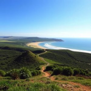 Sendeiro da Praia de Area da Cruz: dunas e lagoa en Ribeira
