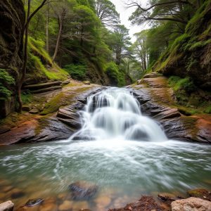 Sendeiro da Fervenza de Noceda: salto e poza en As Nogais