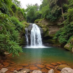 Sendeiro da Fervenza do Río Cena: cascada e piscina en Láncara