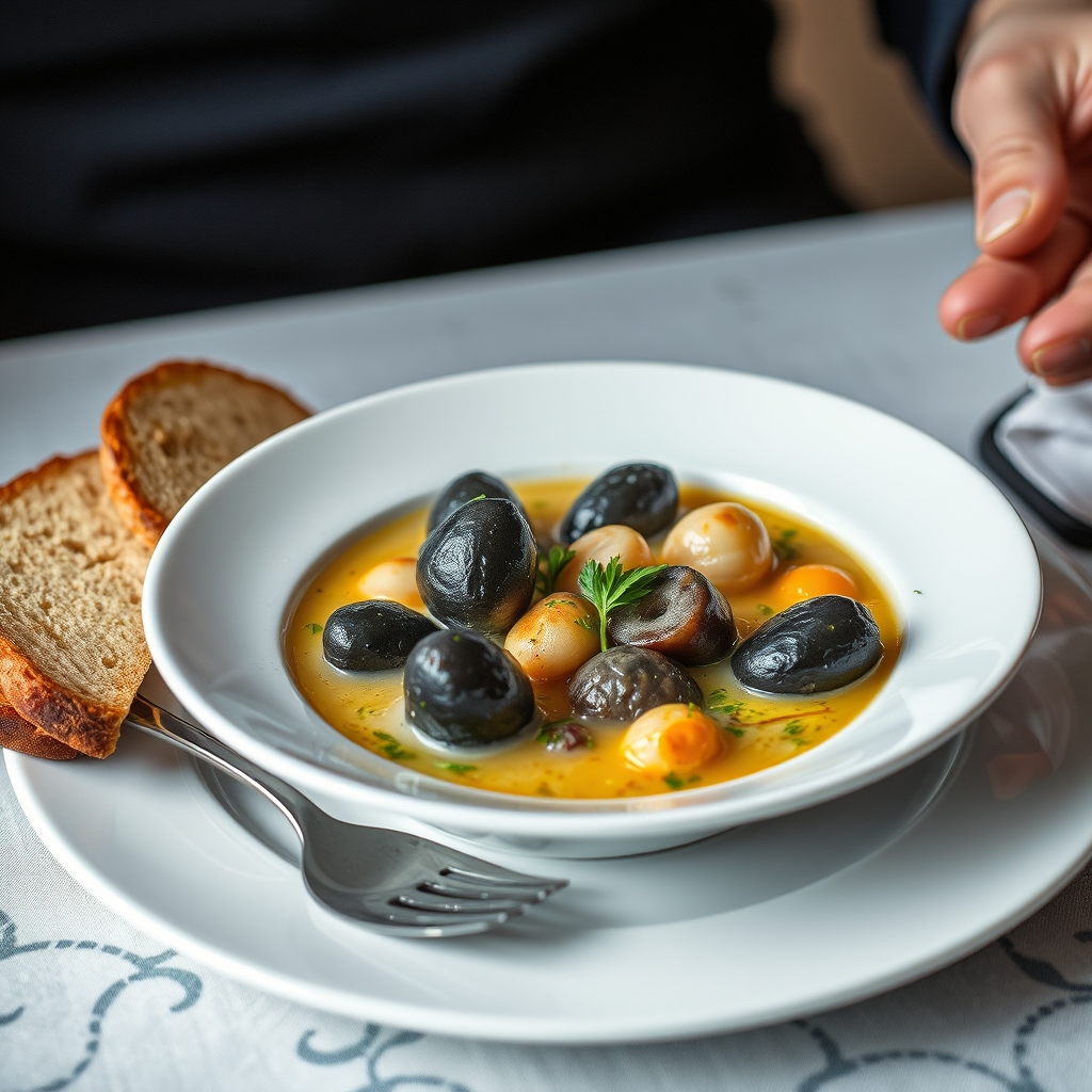 Receita de caldo de castañas con grelos e chourizo