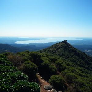 Ascensión ao Monte do Castelo: cumio e vista da Ría de Arousa en O Grove
