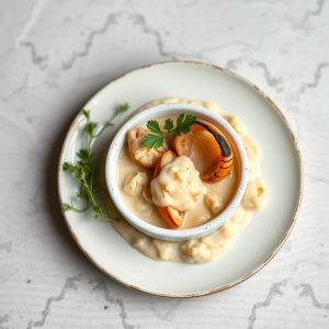 Receita de crema de marisco con nécora e percebe de Celeiro