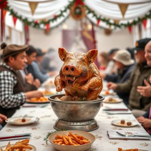 Festa do Codillo de Celanova: cociña de porco tradicional
