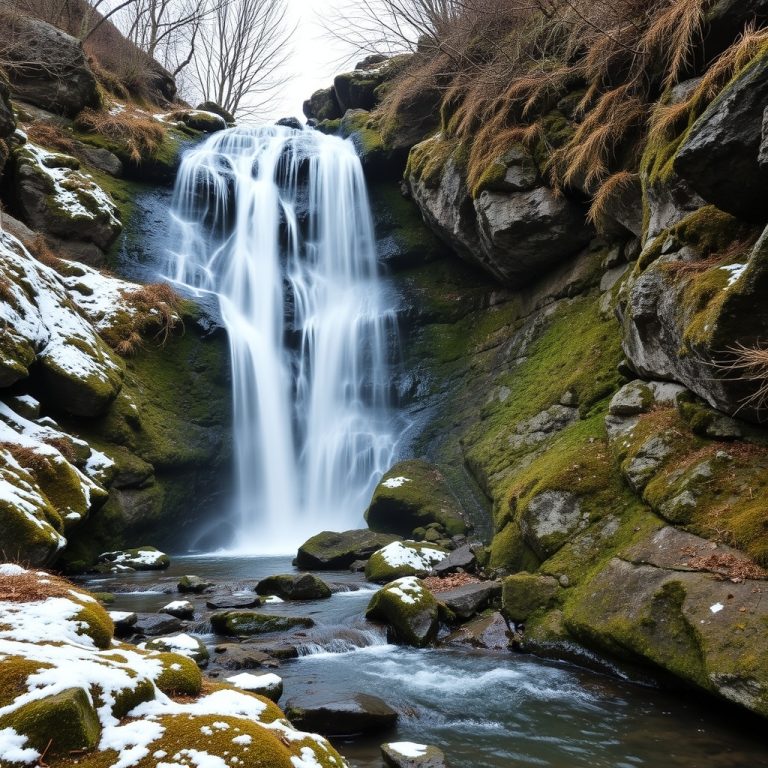 Ruta de las cascadas de la fraga de A Marronda en invierno