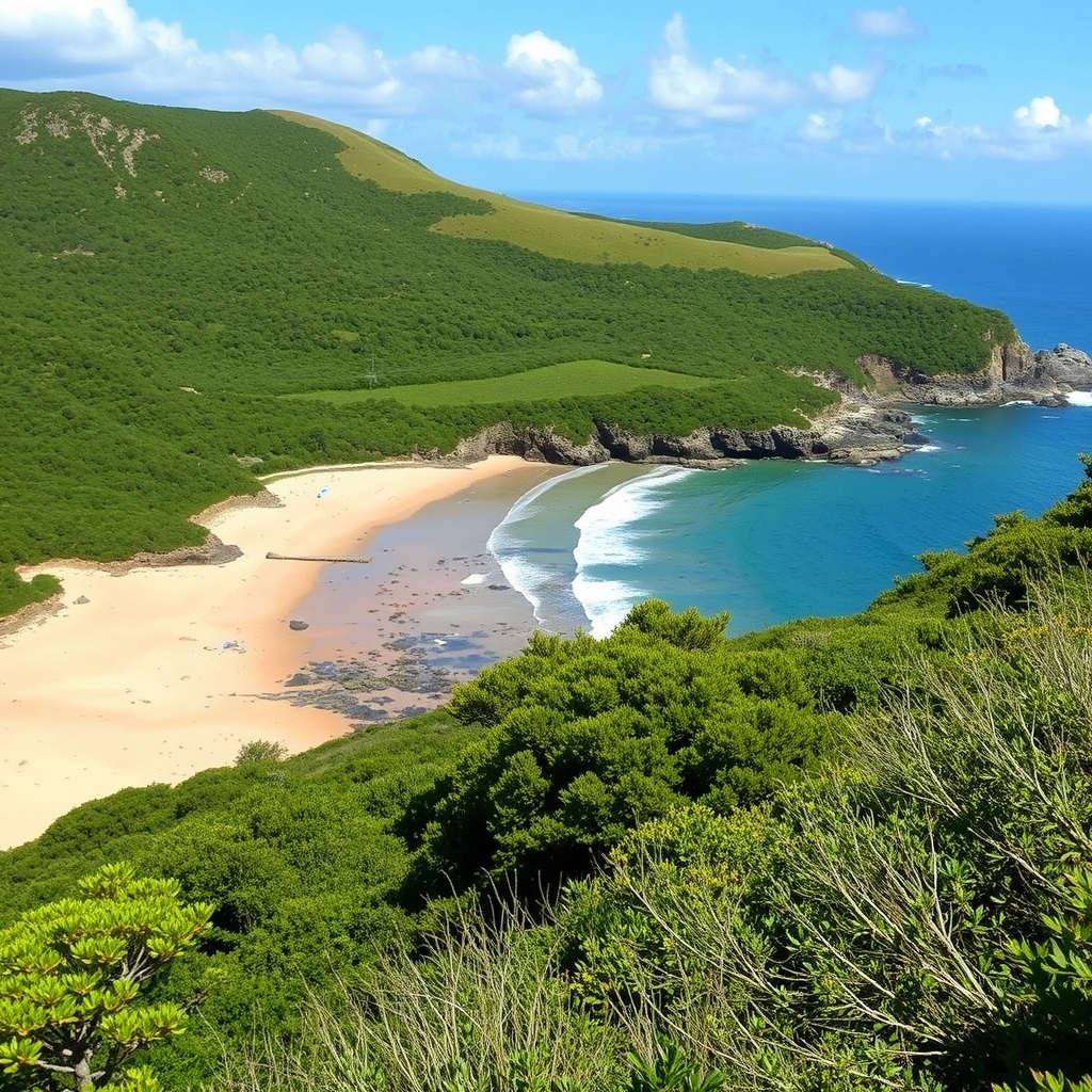 Camiño da Costa de Carnota: praia, area, monte Pindo