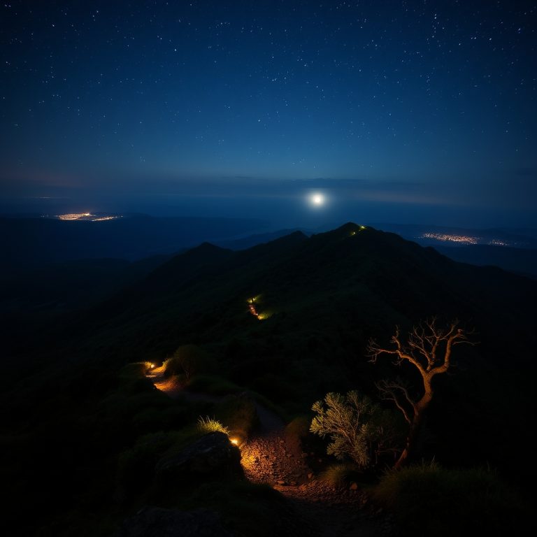 Senderismo nocturno en la sierra de O Barbanza