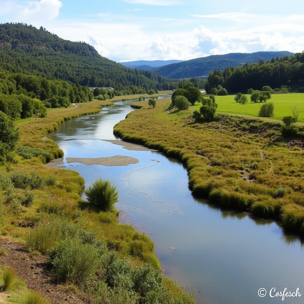 Sendeiro do Río Furelos: río, muíños, Melide, camiño