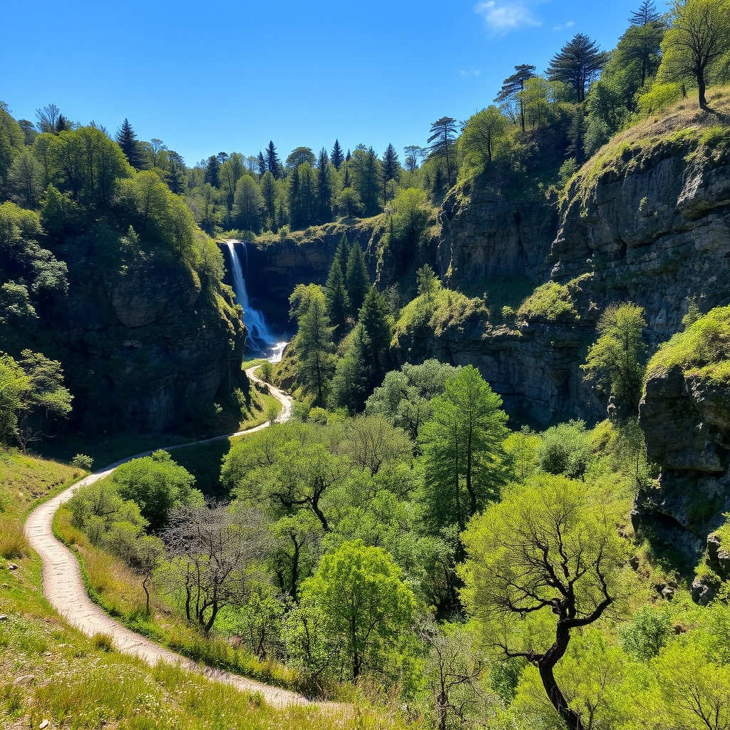 Senderismo en la ruta de la Férveda: pasarelas y cascada en Valga