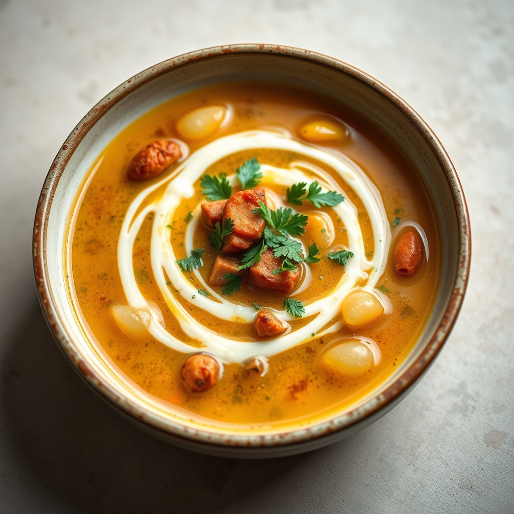 Receita de caldo gallego con grelos, patacas e chourizo