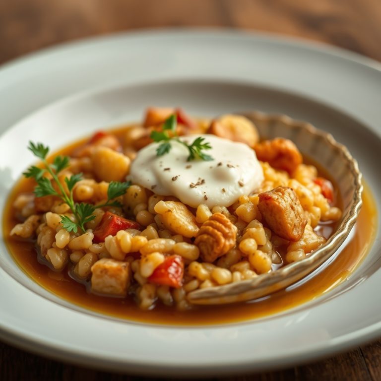 Receita de arroz caldoso con mariscos da ría de Arousa