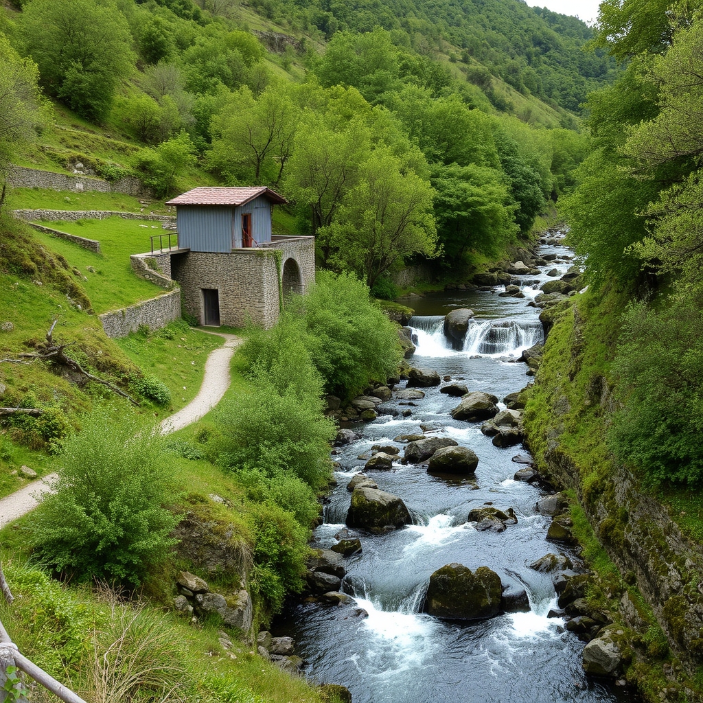 TITULO: Senda del Río Belelle en Fene: molinos y cascadas en el camino del agua