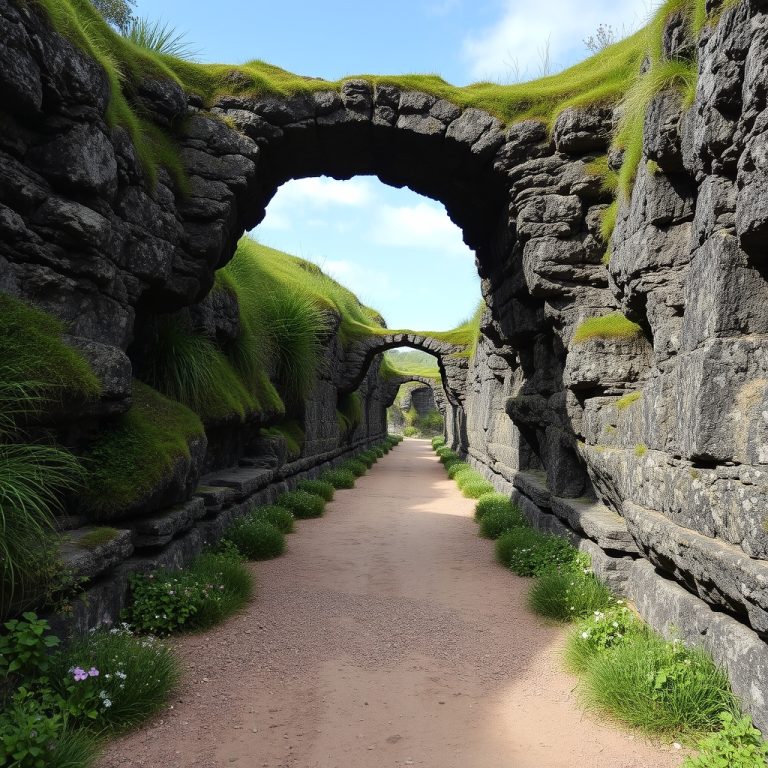 TITULO: Sendero de la Praia das Catedrais en Ribadeo: arcos y acantilados esculpidos