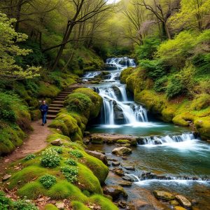 Ruta de las cascadas del río Xallas en primavera