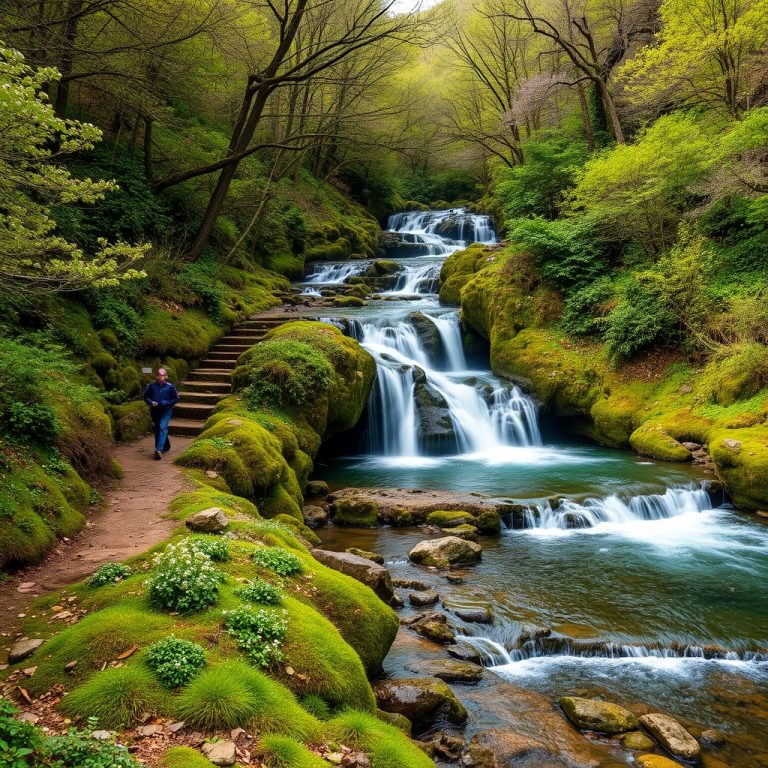 Ruta de las cascadas del río Xallas en primavera