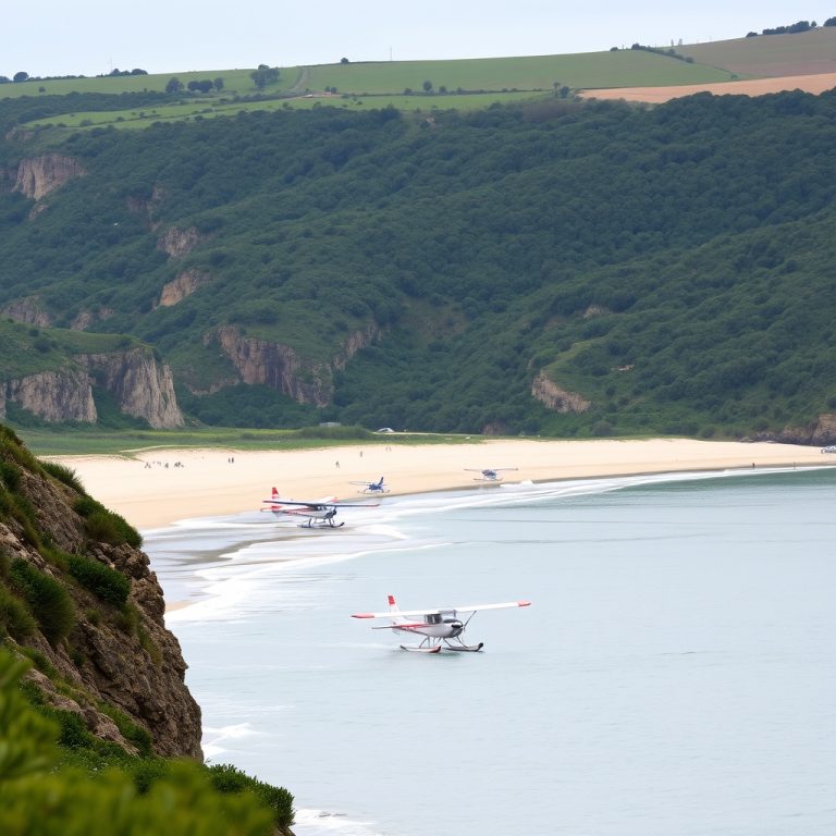 Planes de esquí náutico en la playa de Pantín