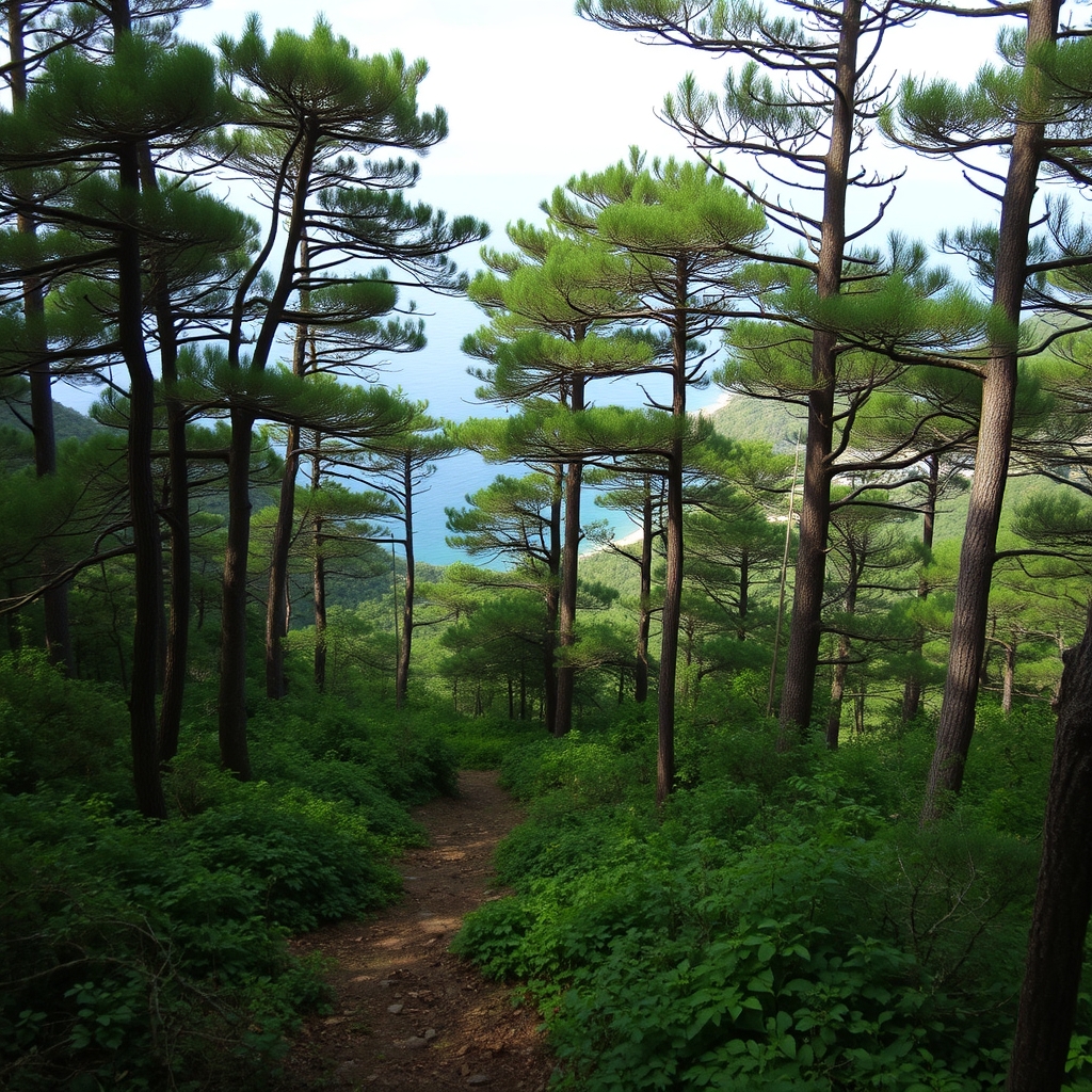 TITULO: Sendero de la Fraga de O Pindo en Muxía: bosque y miradas al océano 1 TITULO: Sendero de la Fraga de O Pindo en Muxía: bosque y miradas al océano