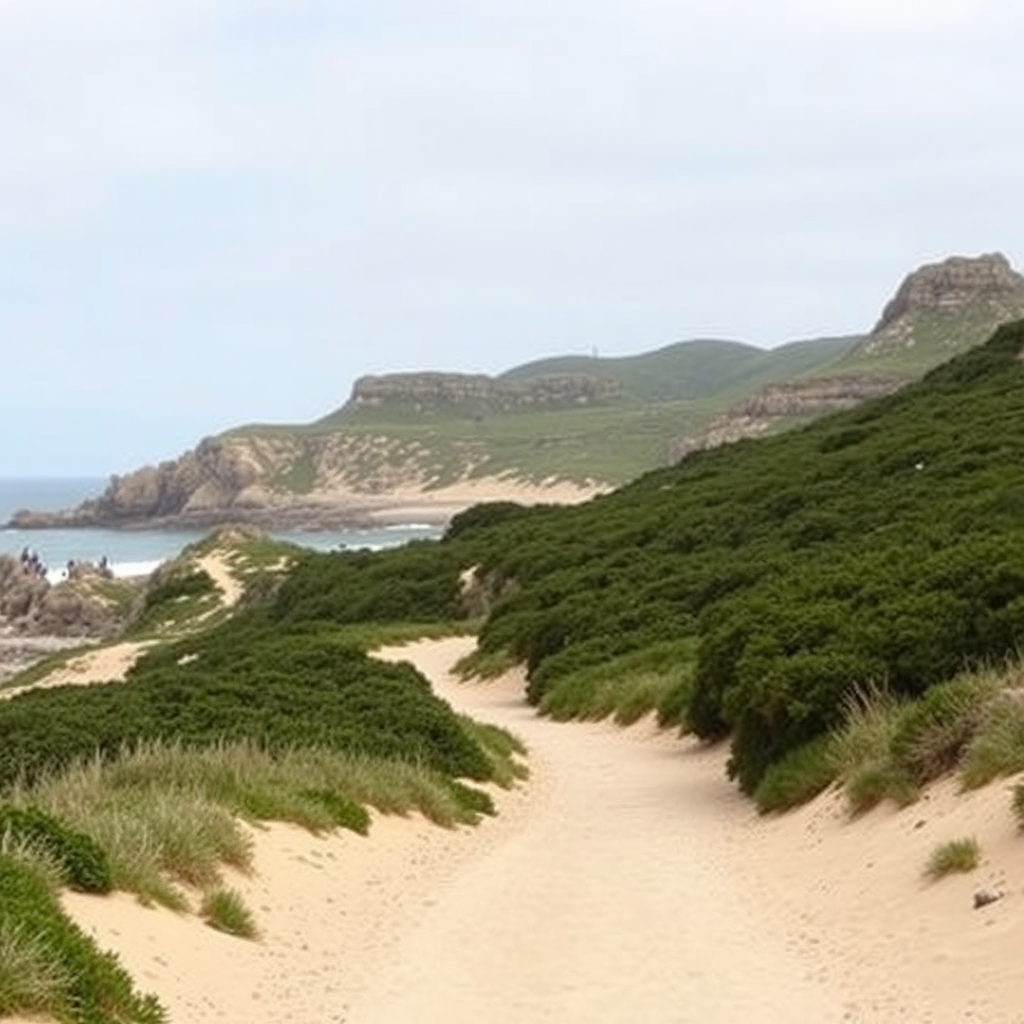 TITULO: Ruta de la Praia de Mar de Fóra en Muros: arenal y dunas del Atlántico