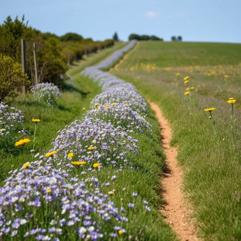 Ruta de los campos de flores en primavera en Terra de Montes